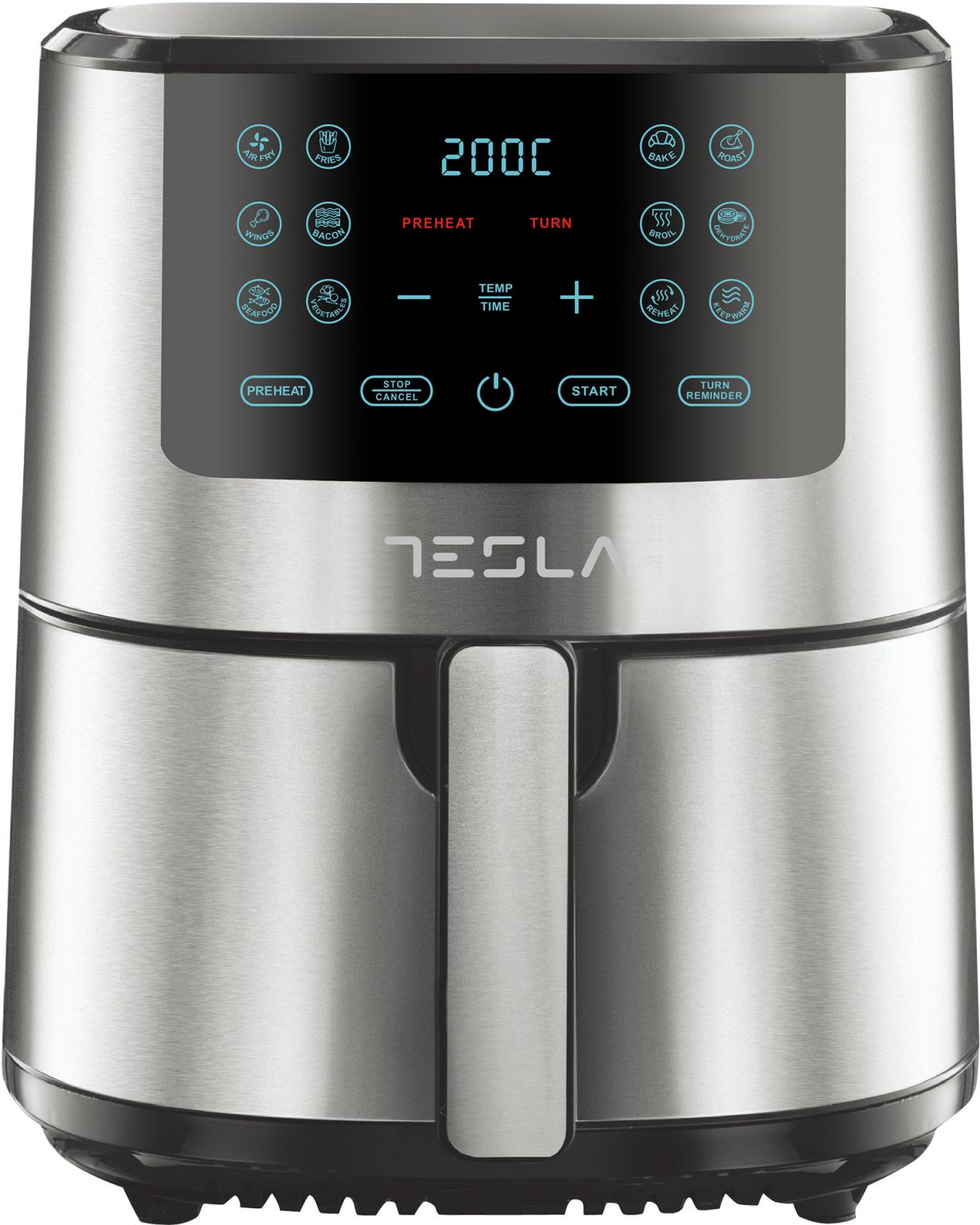 Freidora de aire Tesla AF501BX, 5 litros, 12 programas, inox